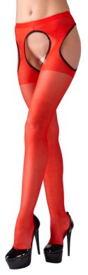 Cottelli Legwear rajstopy z pasem do pończoch czerwone S/M
