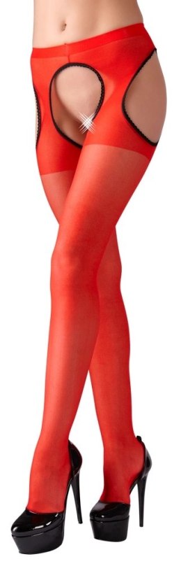 Cottelli Legwear rajstopy z pasem do pończoch czerwone S/M