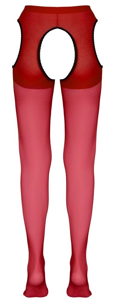 Cottelli Legwear rajstopy z pasem do pończoch czerwone S/M Cottelli Legwear rajstopy z pasem do pończoch czerwone S/M