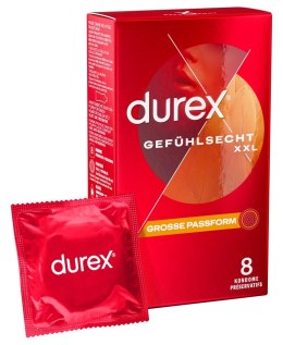 Durex Gefuhlsecht XXL 8szt - Duże prezerwatywy silikonowe, 60 mm