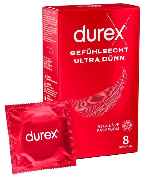 Durex Gefuhlsecht Ultra Prezerwatywy Lateksowe 20% Cieńsze 8 szt. Durex Gefuhlsecht Ultra Prezerwatywy Lateksowe 20% Cieńsze 8 szt.