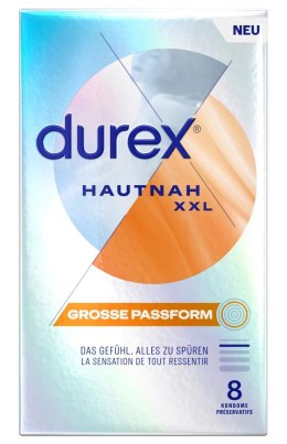 Durex Hautnah Classic XXL 8szt - ultracienkie lateksowe prezerwatywy, 60mm