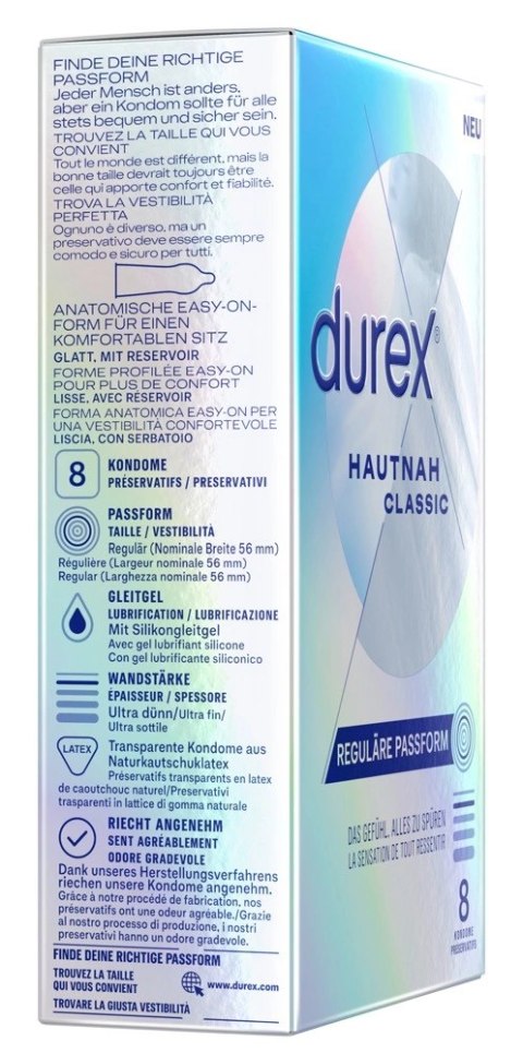 Durex Hautnah Classic Ultra Cienkie Prezerwatywy Lateksowe 8 szt. Durex Hautnah Classic Ultra Cienkie Prezerwatywy Lateksowe 8 szt.