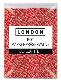 London Prezerwatywy Truskawkowe 1000 sztuk - aromat, nawilżenie, 56 mm