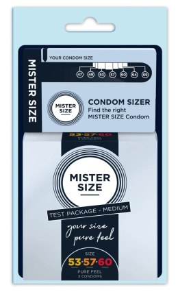 Mister Size - Prezerwatywy Testowe 3 Rozmiary Lateksowe 53/57/60 mm