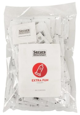Secura Extra Fun 100 szt. - prezerwatywy z wypustkami, silikonowa powłoka