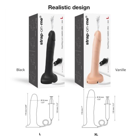 Strap-On-Me Squirting Dildo L czarny silikonowy system płynow Strap-On-Me Squirting Dildo L czarny silikonowy system płynow