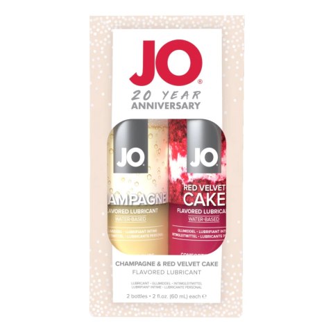 System JO Zestaw Lubrykantow Wodnych Champagne & Red Velvet 2x60ml System JO Zestaw Lubrykantow Wodnych Champagne & Red Velvet 2x60ml
