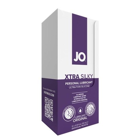 System JO Xtra Silky Zestaw 12 saszetek silikonowych, z witaminą E, 10 ml System JO Xtra Silky Zestaw 12 saszetek silikonowych, z witaminą E, 10 ml