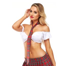 Teachers Pet Krawat Kraciasty Czerwony Kostium Szkolny One Size