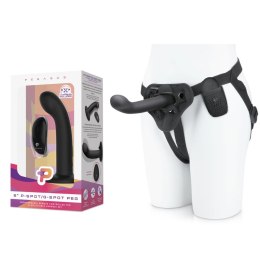 Pegasus Vibrating Strap-On z pilotem - silikon, zakrzywiony, 15 cm
