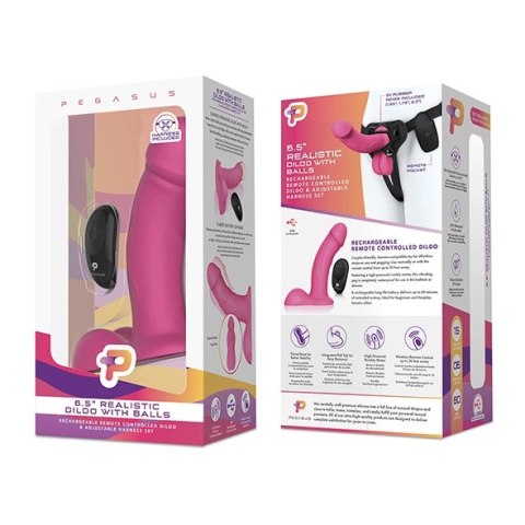 Pegasus silikonowy system intymny z uprzężą i pilotem 16,5 cm Pegasus silikonowy system intymny z uprzężą i pilotem 16,5 cm