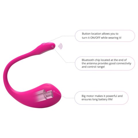 Lovense Lush 2 - Wibrujące Jajko Bluetooth z Aplikacją, Rożowe Lovense Lush 2 - Wibrujące Jajko Bluetooth z Aplikacją, Rożowe