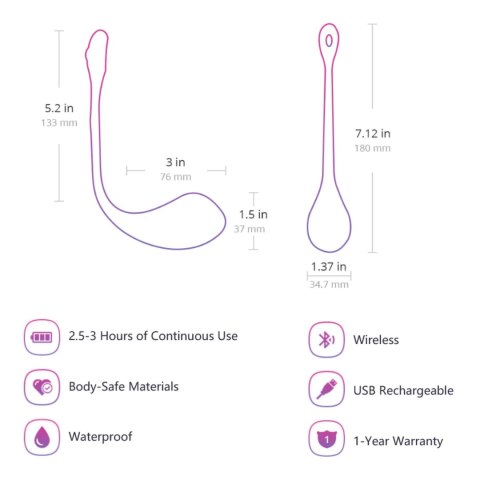 Lovense Lush 2 - Wibrujące Jajko Bluetooth z Aplikacją, Rożowe Lovense Lush 2 - Wibrujące Jajko Bluetooth z Aplikacją, Rożowe