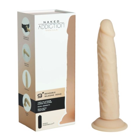 Naked Addiction Bendable 22,8 cm Vanilla silikonowy model z przyssawką Naked Addiction Bendable 22,8 cm Vanilla silikonowy model z przyssawką