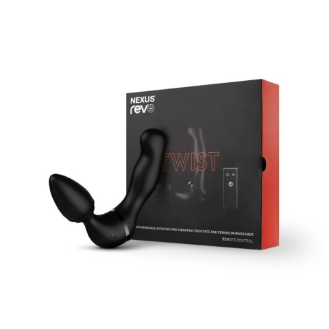 Nexus Revo Twist Czarny - Masażer Prostaty z Funkcją Rotacji i Pilotem Nexus Revo Twist Czarny - Masażer Prostaty z Funkcją Rotacji i Pilotem