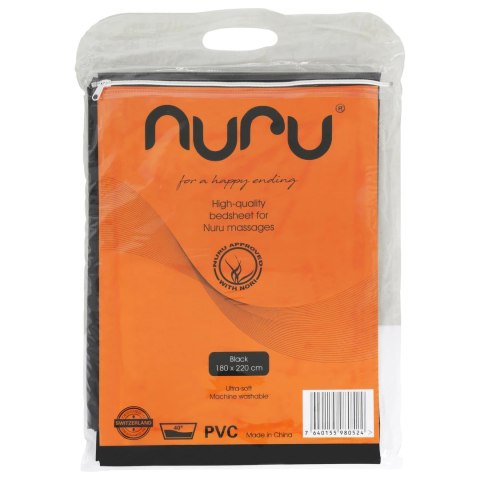 Nuru Prześcieradło PVC 180x220 cm czarne - wytrzymała ochrona powierzchni