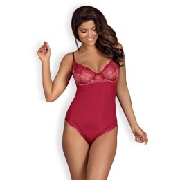Obsessive Rosalyne Body L/XL czerwone, koronka, regulowane ramiączka