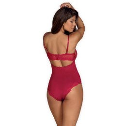 Obsessive Rosalyne Body L/XL czerwone, koronka, regulowane ramiączka