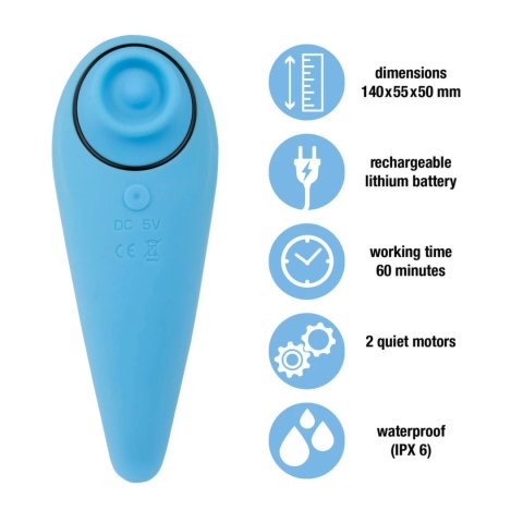 FeelzToys FemmeGasm Tapping & Tickling Vibrator turkusowy 6 trybow FeelzToys FemmeGasm Tapping & Tickling Vibrator turkusowy 6 trybow