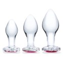 Glas Heart Jewel Set szklane zatyczki anatomiczne 3 rozmiary
