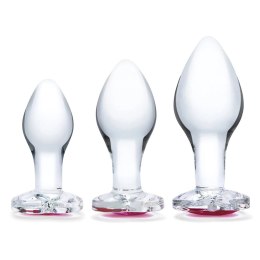 Glas Heart Jewel Set szklane zatyczki anatomiczne 3 rozmiary
