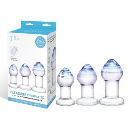 Glas Pleasure Droplets zestaw 3 szklanych aplikatorow treningowych