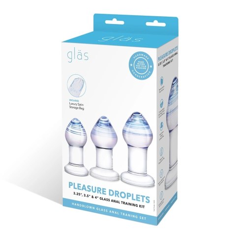 Glas Pleasure Droplets zestaw 3 szklanych aplikatorow treningowych Glas Pleasure Droplets zestaw 3 szklanych aplikatorow treningowych