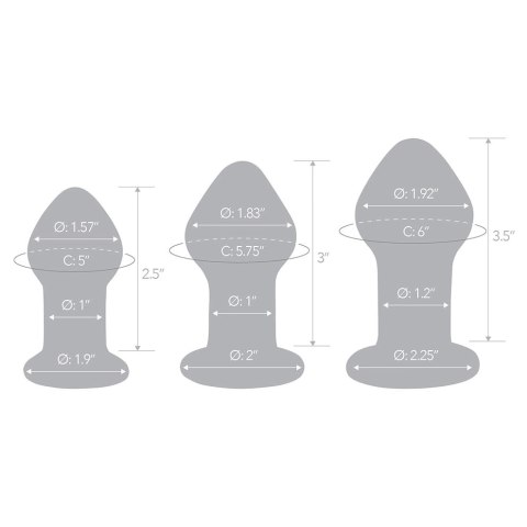 Glas Pleasure Droplets zestaw 3 szklanych aplikatorow treningowych Glas Pleasure Droplets zestaw 3 szklanych aplikatorow treningowych