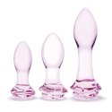 Glas Rosebud Zestaw 3 Szklanych Zatyczek Anatomicznych Rożne Rozmiary