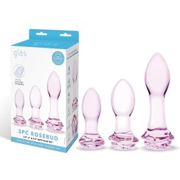Glas Rosebud Zestaw 3 Szklanych Zatyczek Anatomicznych Rożne Rozmiary