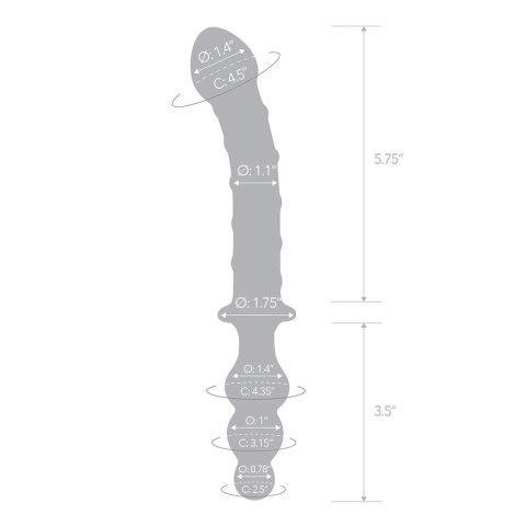 Glas Twister - Podwojny model szklany z ergonomicznymi końcowkami 23,5 cm Glas Twister - Podwojny model szklany z ergonomicznymi końcowkami 23,5 cm