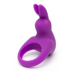 Happy Rabbit Fioletowy Pierścień Wibrujący USB z Etui Silikonowy