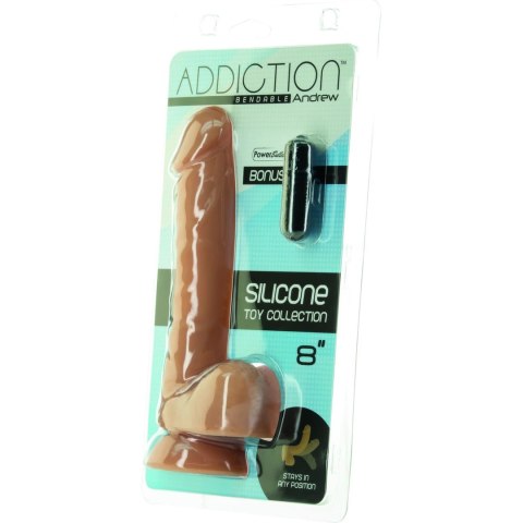 Addiction Andrew 20 cm silikonowy model intymny karmelowy z przyssawką Addiction Andrew 20 cm silikonowy model intymny karmelowy z przyssawką