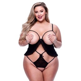 Baci Body Peek-a-boo Queen bez miseczek i kroku, koronka czarna