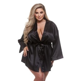 Baci Satynowy Szlafrok Queen Czarny - Elegancki Model Plus Size