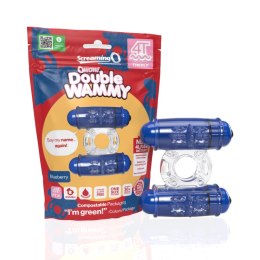 The Screaming O 4T Double Wammy podwojny pierścień wibrujący niebieski