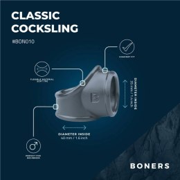 Boners Grey Anatomiczny Pierścień Podwojny Silikonowy