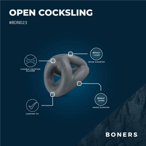 Boners Open Cocksling Triple - silikonowy system pierścieni z otwartą konstrukcją Boners Open Cocksling Triple - silikonowy system pierścieni z otwartą konstrukcją