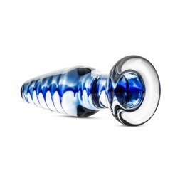 EasyToys Szklany Plug Anatomiczny No. 23 ze Spiralą Niebieską, Średni