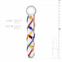 Gildo Szklana Maszyna Intymna No. 10 Prążkowana Transparentna 19 cm
