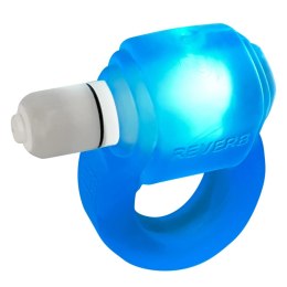 Oxballs Glowdick Niebieski pierścień silikonowy z diodą LED i wibracją