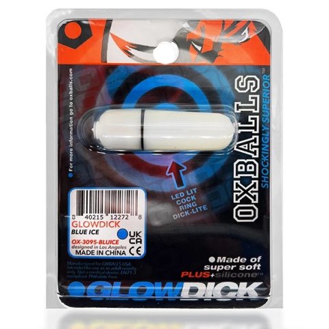 Oxballs Glowdick Niebieski pierścień silikonowy z diodą LED i wibracją Oxballs Glowdick Niebieski pierścień silikonowy z diodą LED i wibracją