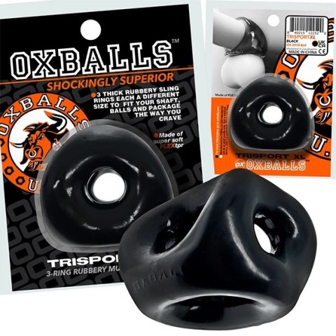Oxballs Tri-Sport XL Czarny Pierścień Anatomiczny 3-Otwory flexTPR Oxballs Tri-Sport XL Czarny Pierścień Anatomiczny 3-Otwory flexTPR