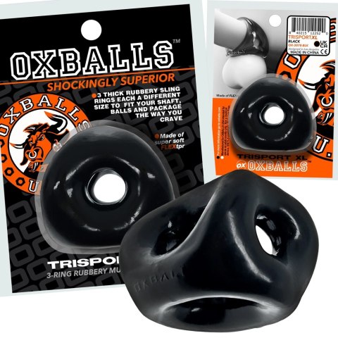 Oxballs Tri-Sport XL Czarny Pierścień Anatomiczny 3-Otwory flexTPR Oxballs Tri-Sport XL Czarny Pierścień Anatomiczny 3-Otwory flexTPR