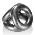 Oxballs Tri-Sport pierścień intymny 3w1 srebrny FLEX-TPR