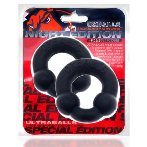 Oxballs Ultraballs Night Black 2-pak pierścieni z mieszanki PLUS+silicone Oxballs Ultraballs Night Black 2-pak pierścieni z mieszanki PLUS+silicone