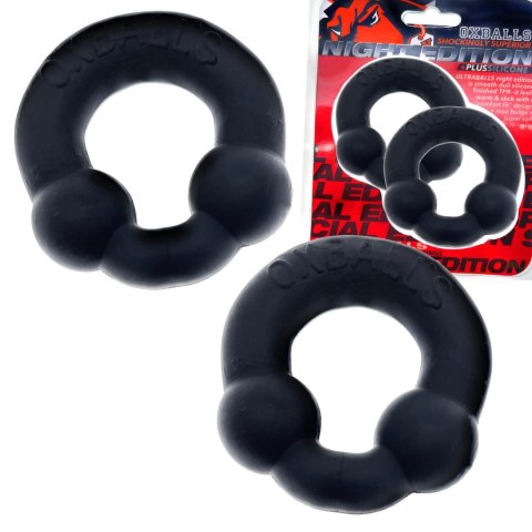 Oxballs Ultraballs Night Black 2-pak pierścieni z mieszanki PLUS+silicone Oxballs Ultraballs Night Black 2-pak pierścieni z mieszanki PLUS+silicone