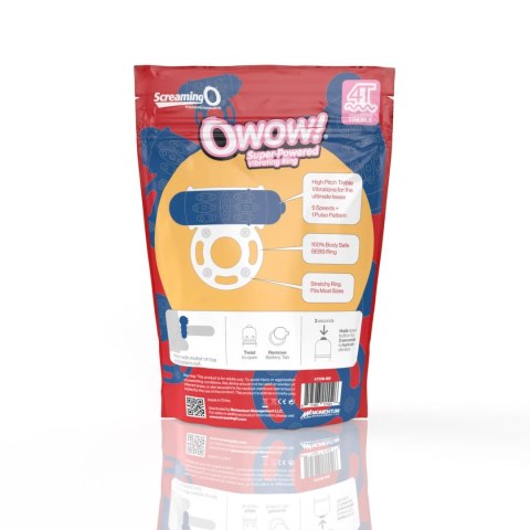 The Screaming O 4T OWow pierścień wibracyjny SEBS niebieski, wodoodporny The Screaming O 4T OWow pierścień wibracyjny SEBS niebieski, wodoodporny