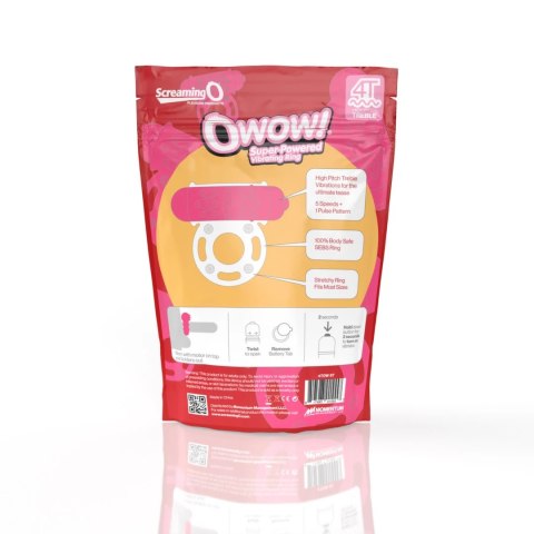 The Screaming O 4T OWow pierścień wibrujący czerwony, 5 trybow, SEBS The Screaming O 4T OWow pierścień wibrujący czerwony, 5 trybow, SEBS
